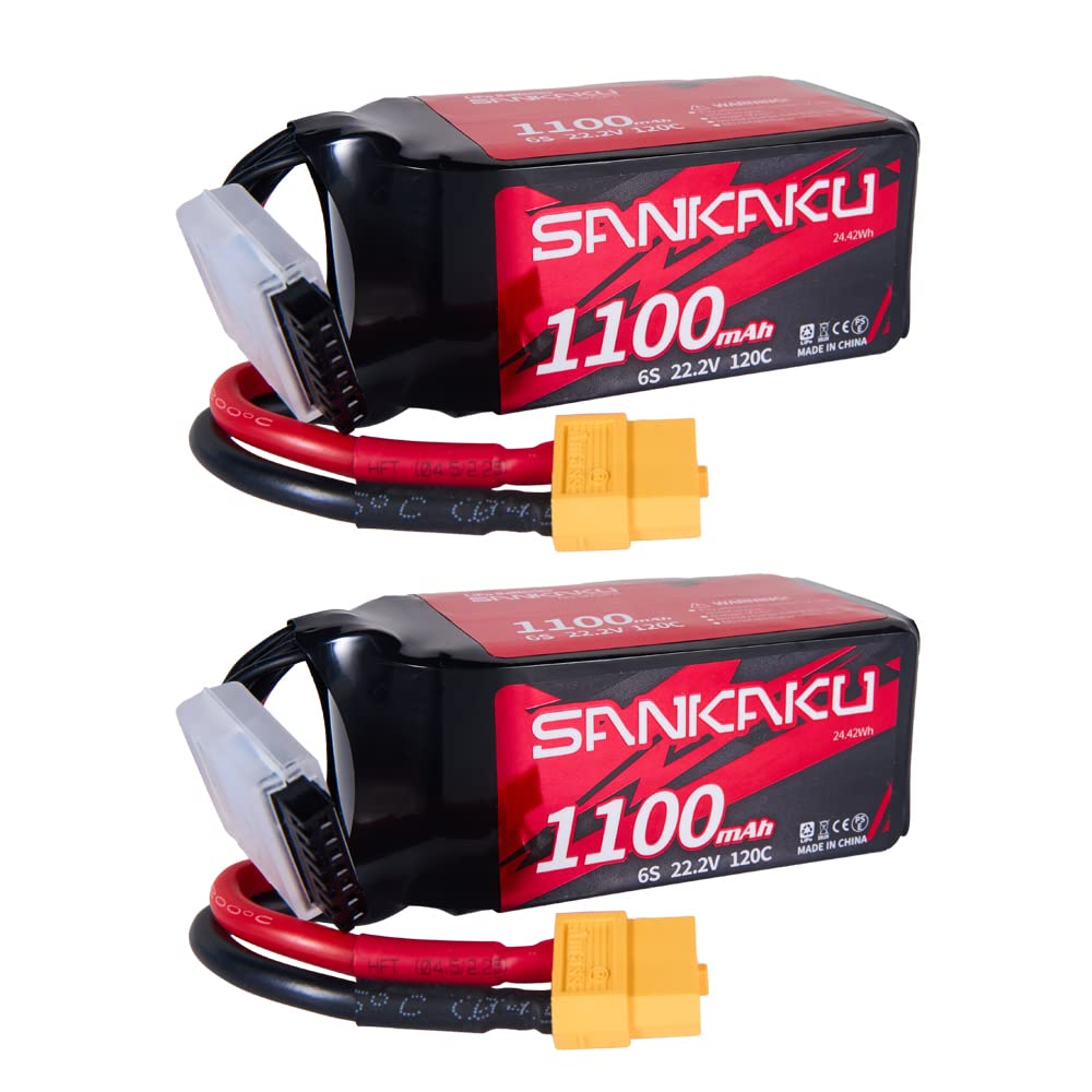 Amazon.co.jp: SANKAKU 2PCS 1100mAh 6S リポ電池 22.2V 120C ソフト